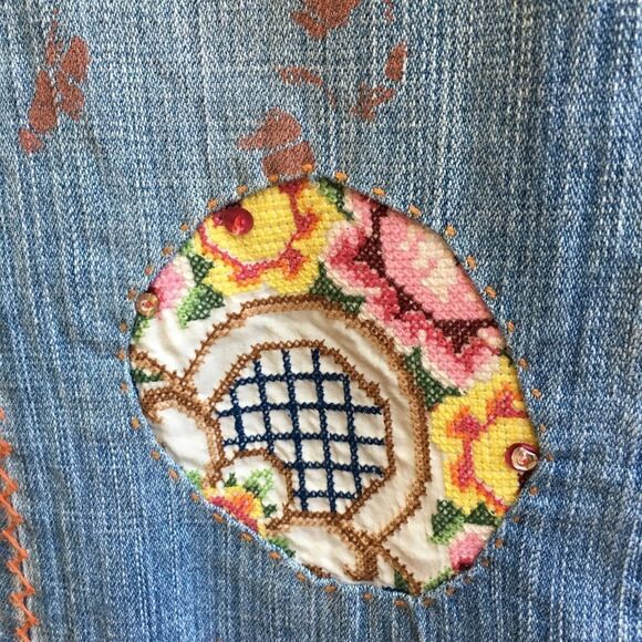 VINTAGE SWITCH‎ USA HIPPIE EMBROIDERED JEANS - Picture 6 of 13